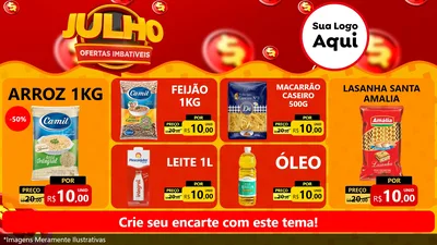 Modelo de TV para TV Horizontal com o tema Julho Ofertas Imbatíveis para Supermercado