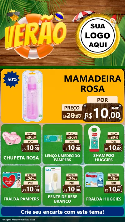 Modelo de Rede Social para Stories com o tema Verão para Bebês