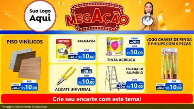 Modelo de TV para TV Horizontal com o tema Mega Ação para Material para Construção