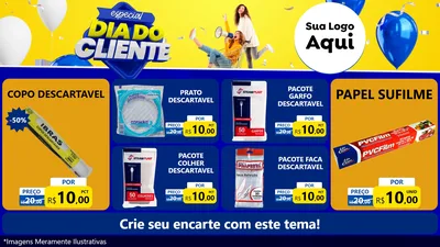 Modelo de TV para TV Horizontal com o tema Especial Dia do Cliente para Embalagens