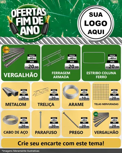 Modelo de Rede Social para Feed Instagram com o tema Ofertas Fim de Ano para Ferragens