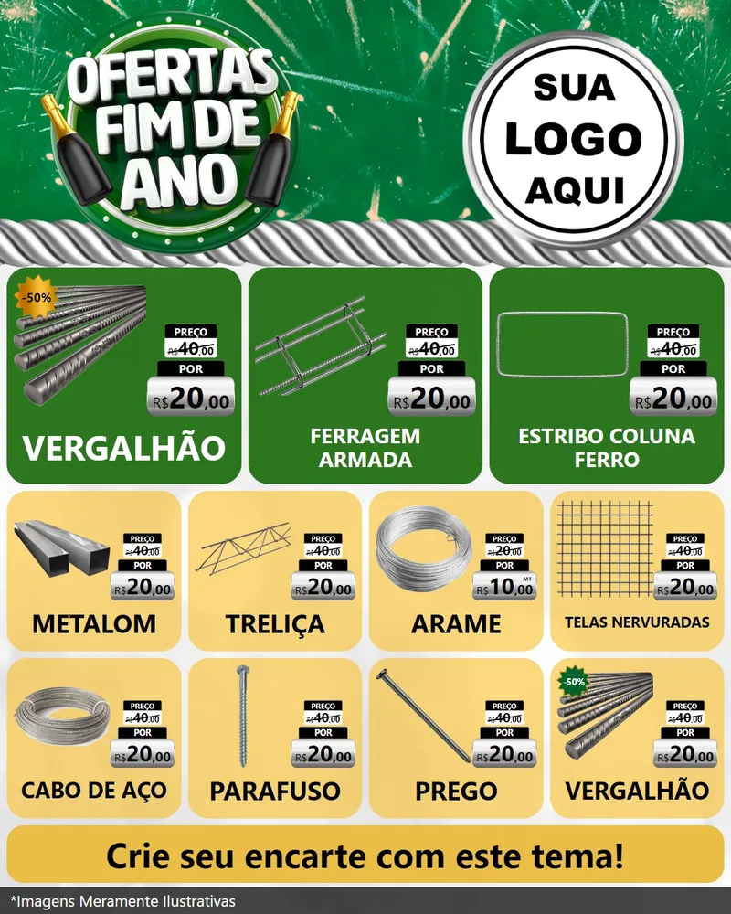 Modelo de Rede Social para Feed Instagram com o tema Ofertas Fim de Ano para Ferragens