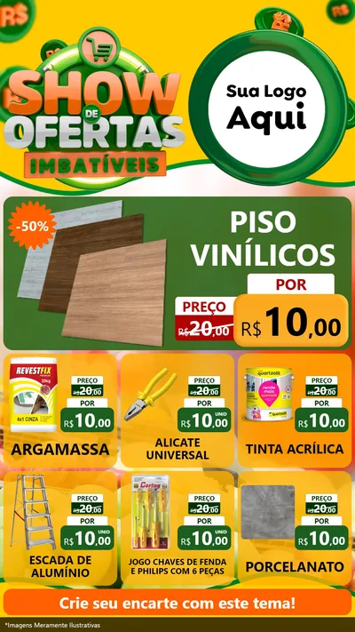 Modelo de Rede Social para Stories com o tema Show de Ofertas Imbatíveis para Material para Construção