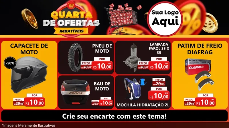 Modelo de TV para TV Horizontal com o tema Quarta de Ofertas Imbatíveis para Moto peças