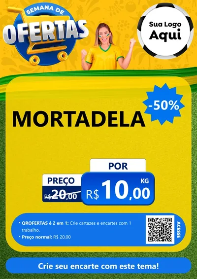 Modelo de Cartaz para Cartaz A4 Vertical com o tema Semana de Ofertas - Copa para Frios e Laticínios