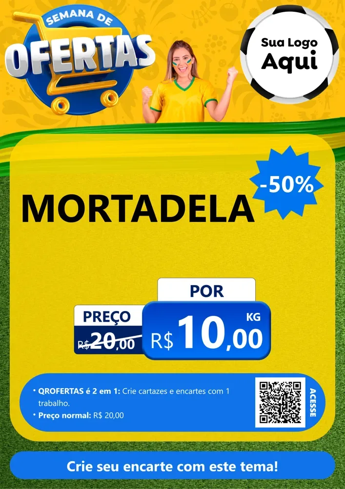 Modelo de Cartaz para Cartaz A4 Vertical com o tema Semana de Ofertas - Copa para Frios e Laticínios