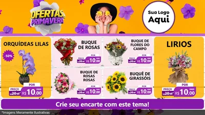 Modelo de TV para TV Horizontal com o tema Ofertas Da Primavera para Floricultura e jardim