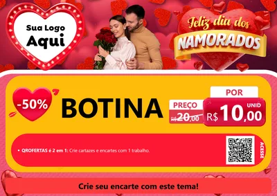 Modelo de Cartaz para Cartaz A4 Horizontal com o tema Feliz Dia Dos Namorados para Agropecuária