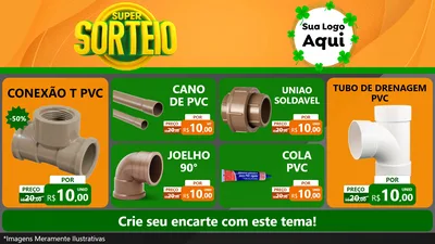 Modelo de TV para TV Horizontal com o tema Super Sorteio para Tubos e conexões