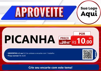 Modelo de Cartaz para Cartaz A4 Horizontal com o tema Aproveite para Açougue