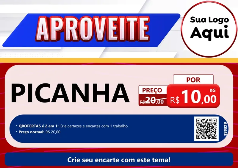 Modelo de Cartaz para Cartaz A4 Horizontal com o tema Aproveite para Açougue