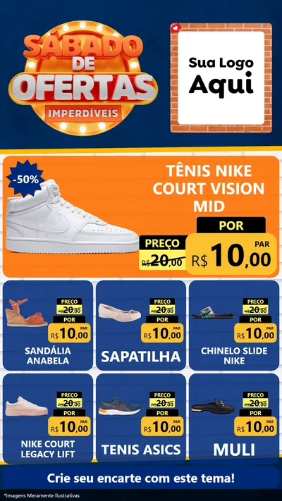 Modelo de Rede Social para Stories com o tema Sábado de Ofertas Imperdíveis para Calçados