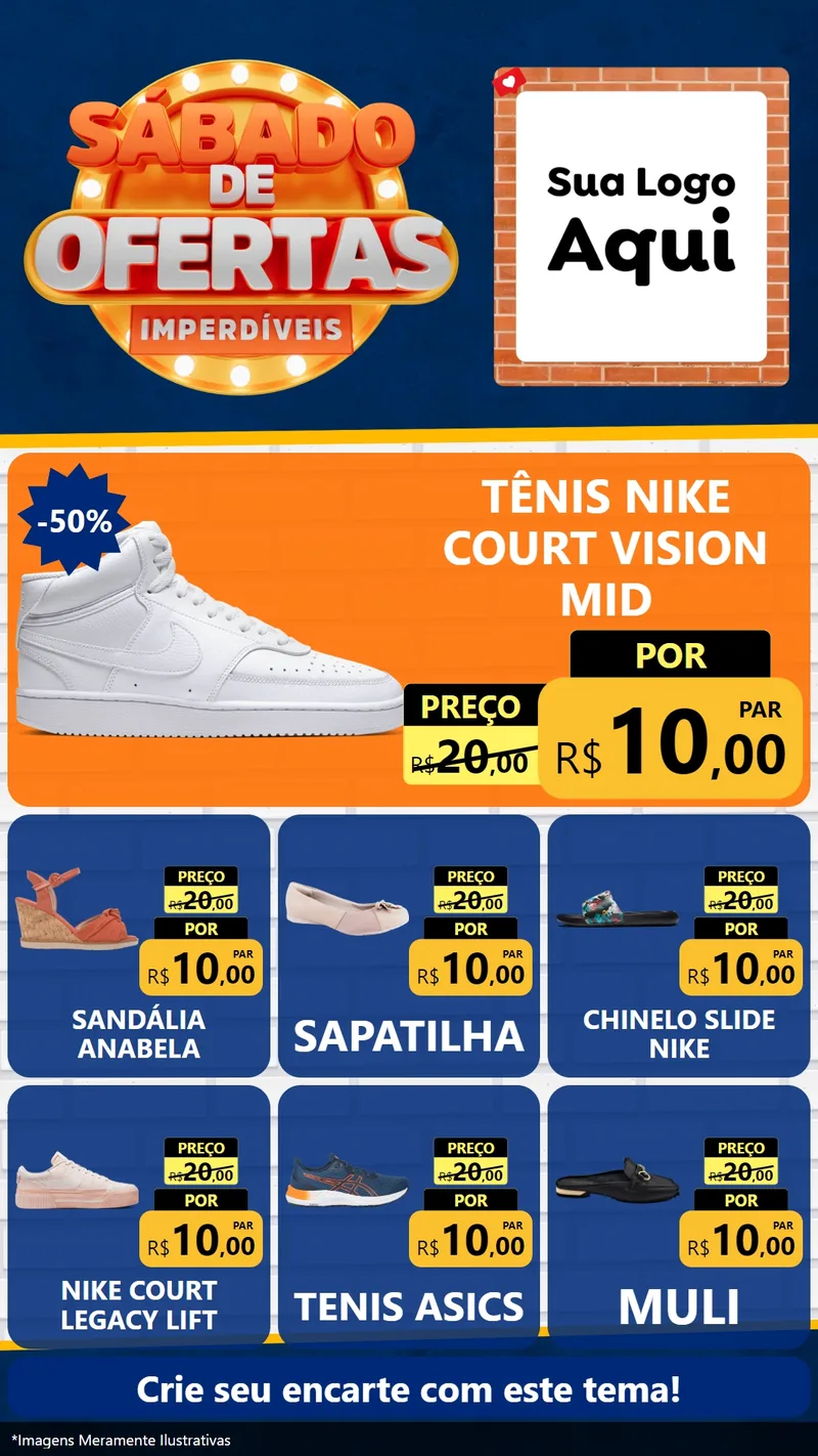 Modelo de Rede Social para Stories com o tema Sábado de Ofertas Imperdíveis para Calçados