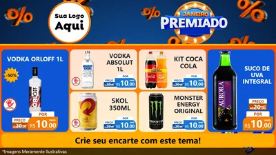 Modelo de TV para TV Horizontal com o tema Janeiro Premiado para Distribuidora de bebidas
