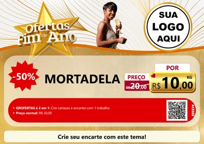 Modelo de Cartaz para Cartaz A4 Horizontal com o tema Ofertas Fim de Ano para Frios e Laticínios