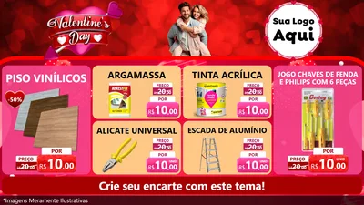 Modelo de TV para TV Horizontal com o tema Valentine's Day para Material para Construção
