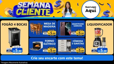 Modelo de TV para TV Horizontal com o tema Semana do Cliente para Móveis e Eletro