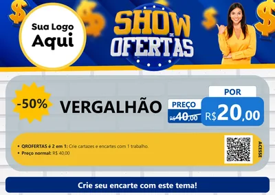 Modelo de Cartaz para Cartaz A4 Horizontal com o tema Show de Ofertas para Ferragens