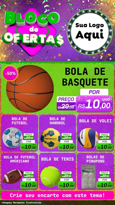 Modelo de Rede Social para Stories com o tema Bloco de Ofertas para Artigos Esportivos