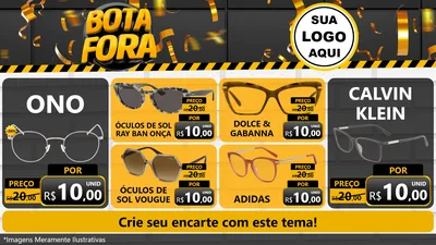 Modelo de TV para TV Horizontal com o tema Bota Fora para Óticas