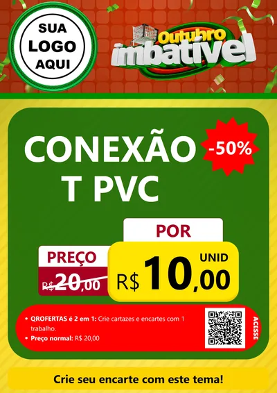 Modelo de Cartaz para Cartaz A4 Vertical com o tema Outubro Imbatível para Tubos e conexões
