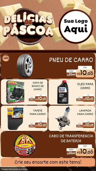Modelo de TV para TV Vertical com o tema Delícias de Páscoa para Auto peças