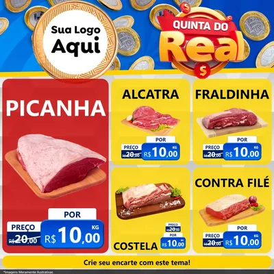 Modelo de Rede Social para Feed Facebook com o tema Quinta do Real para Açougue