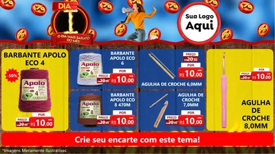 Modelo de TV para TV Horizontal com o tema Dia I - O Dia Mais Barato Do Mês para Armarinho e Aviamentos