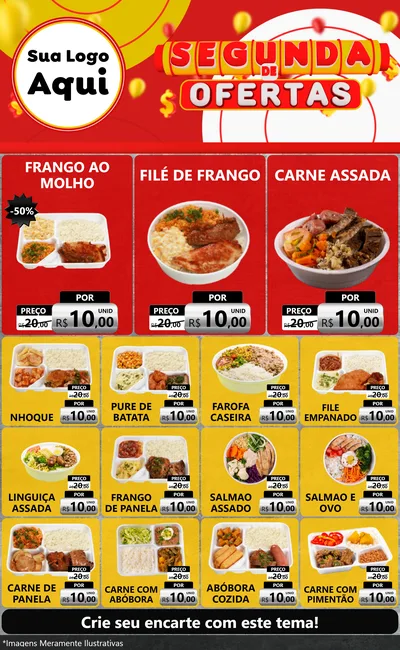 Modelo de Encarte para Encarte Grande com o tema Segunda de Ofertas para Restaurante