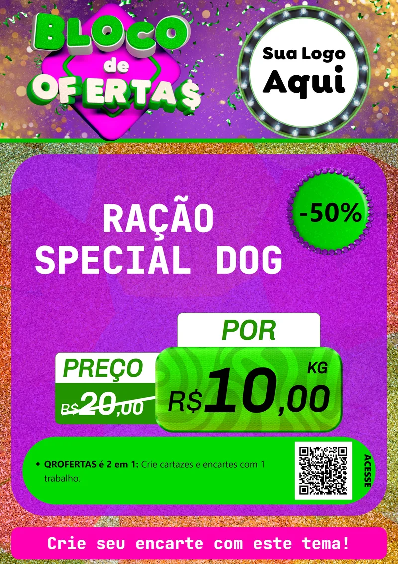 Modelo de Cartaz para Cartaz A4 Vertical com o tema Bloco de Ofertas para Pet Shop