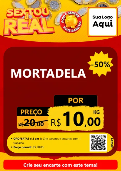Modelo de Cartaz para Cartaz A4 Vertical com o tema Sextou do Real para Frios e Laticínios