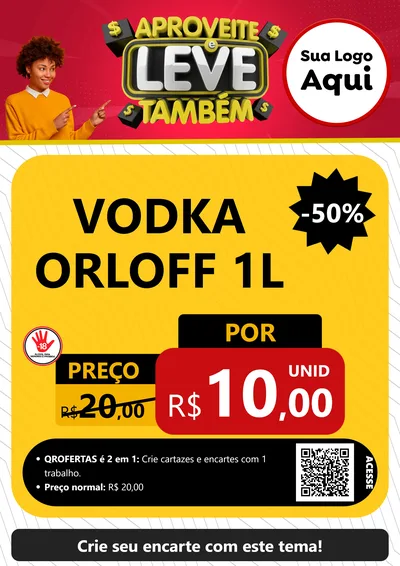 Modelo de Cartaz para Cartaz A4 Vertical com o tema Aproveite e Leve Também para Distribuidora de bebidas