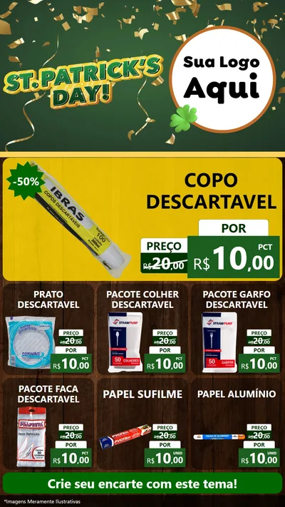 Modelo de Rede Social para Stories com o tema St Patriks Day para Embalagens