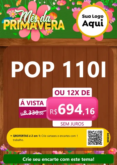 Modelo de Cartaz para Cartaz A4 Vertical com o tema Mês da Primavera para Concessionaria de Motos