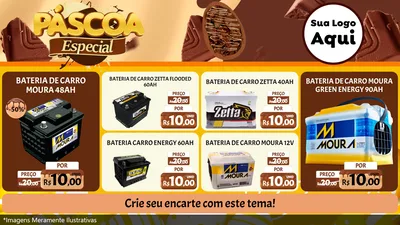 Modelo de TV para TV Horizontal com o tema Páscoa Especial para Baterias Elétricas