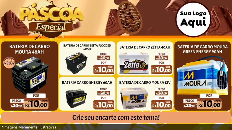 Modelo de TV para TV Horizontal com o tema Páscoa Especial para Baterias Elétricas