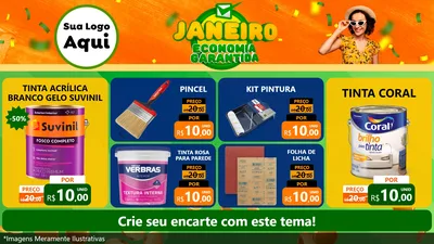 Modelo de TV para TV Horizontal com o tema Janeiro - Economia Garantida para Tintas e Ferramentas