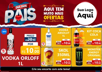 Modelo de Encarte para Encarte A4 Horizontal com o tema Dia dos Pais para Distribuidora de bebidas