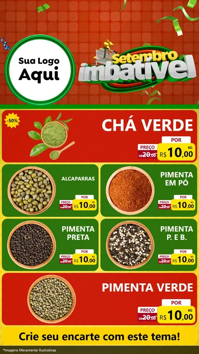 Modelo de TV para TV Vertical com o tema Setembro Imbatível para Produtos Naturais