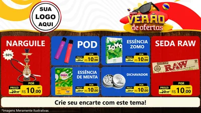 Modelo de TV para TV Horizontal com o tema Super Verão de Ofertas para Tabacaria