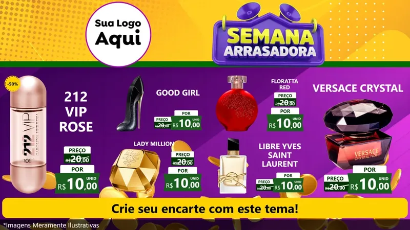 Modelo de TV para TV Horizontal com o tema Semana Arrasadora para Perfumes