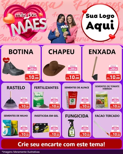 Modelo de Rede Social para Feed Instagram com o tema Mês Das Mães para Agropecuária