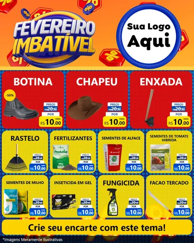 Modelo de Rede Social para Feed Instagram com o tema Fevereiro Imbatível para Agropecuária