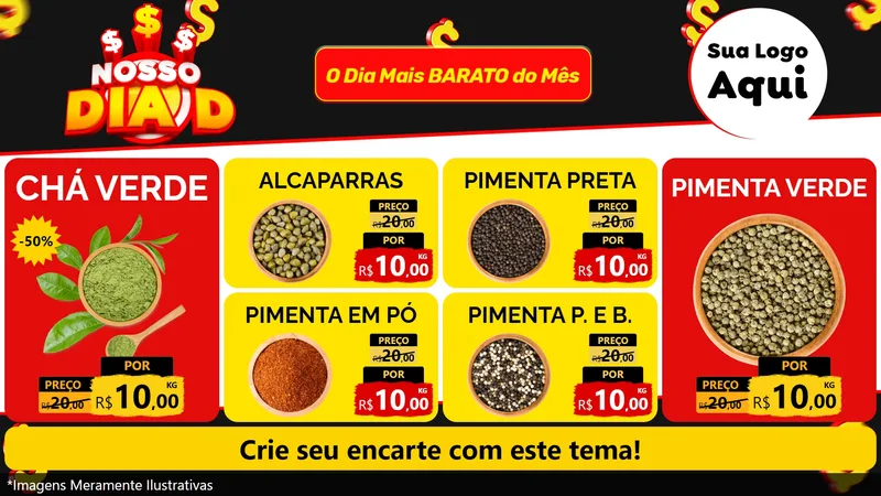 Modelo de TV para TV Horizontal com o tema Nosso Dia D para Produtos Naturais