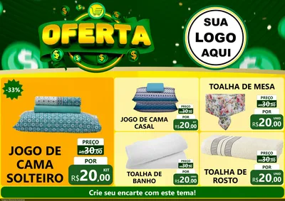 Modelo de Encarte para Encarte A4 Horizontal com o tema Oferta para Cama, Mesa e Banho