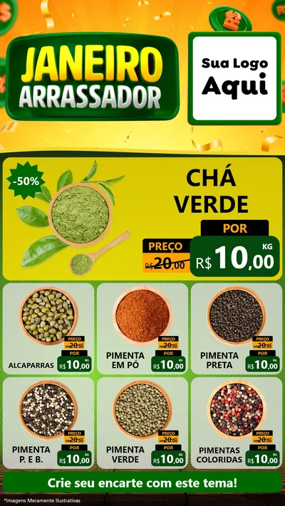 Modelo de Rede Social para Stories com o tema Janeiro Arrasador para Produtos Naturais
