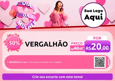 Modelo de Cartaz para Cartaz A4 Horizontal com o tema Dia da Mulher para Ferragens