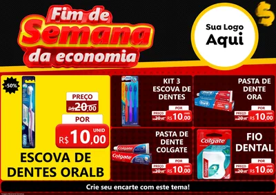 Modelo de Encarte para Encarte A4 Horizontal com o tema Fim de Semana da Economia para Higiene Pessoal