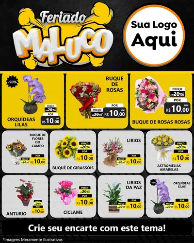 Modelo de Rede Social para Feed Instagram com o tema Feriado Maluco para Floricultura e jardim