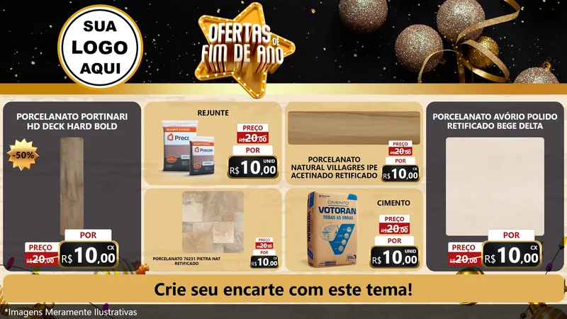 Modelo de TV para TV Horizontal com o tema Ofertas de Fim de Ano para Pisos e revestimentos
